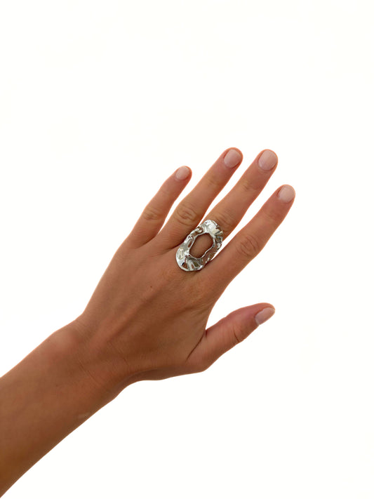 Bague ajustable STACIE argentée