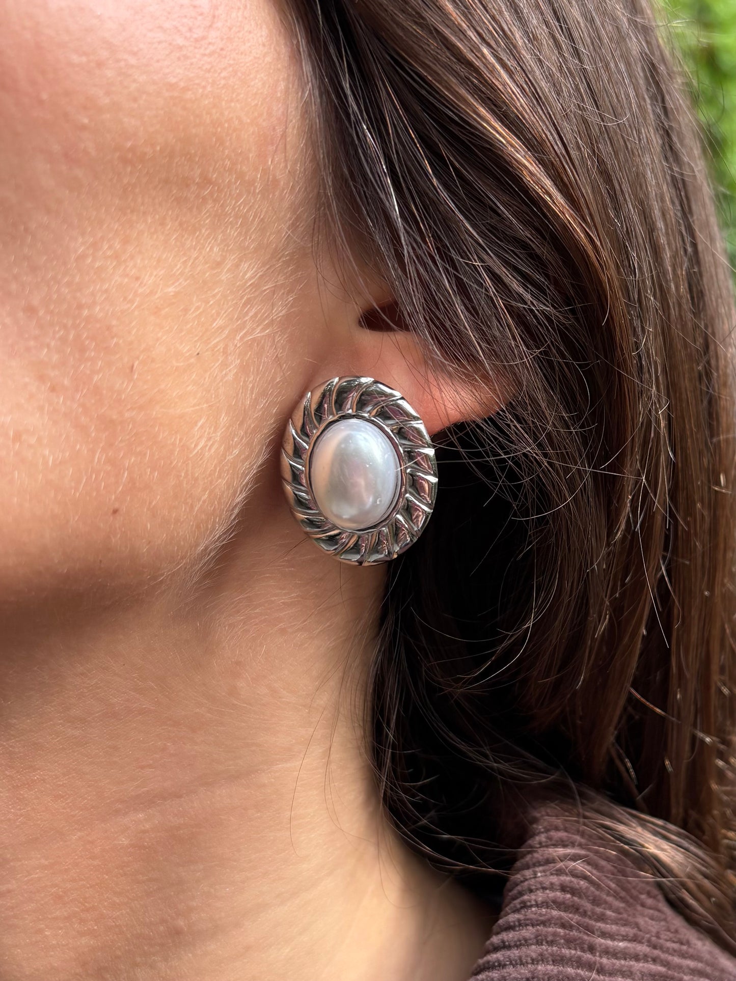Boucles PEARL argentées