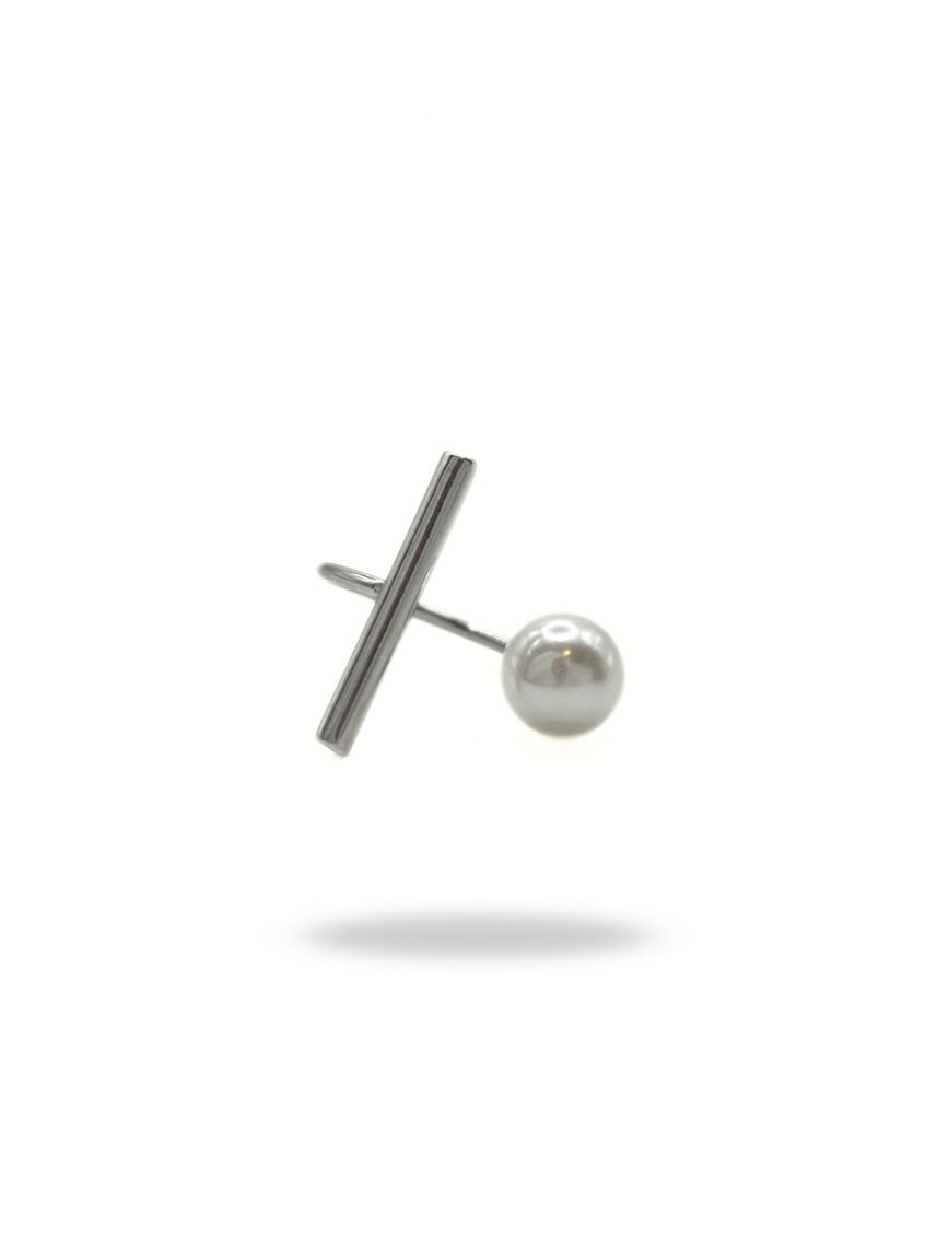 Bague ajustable AMBRE argentée