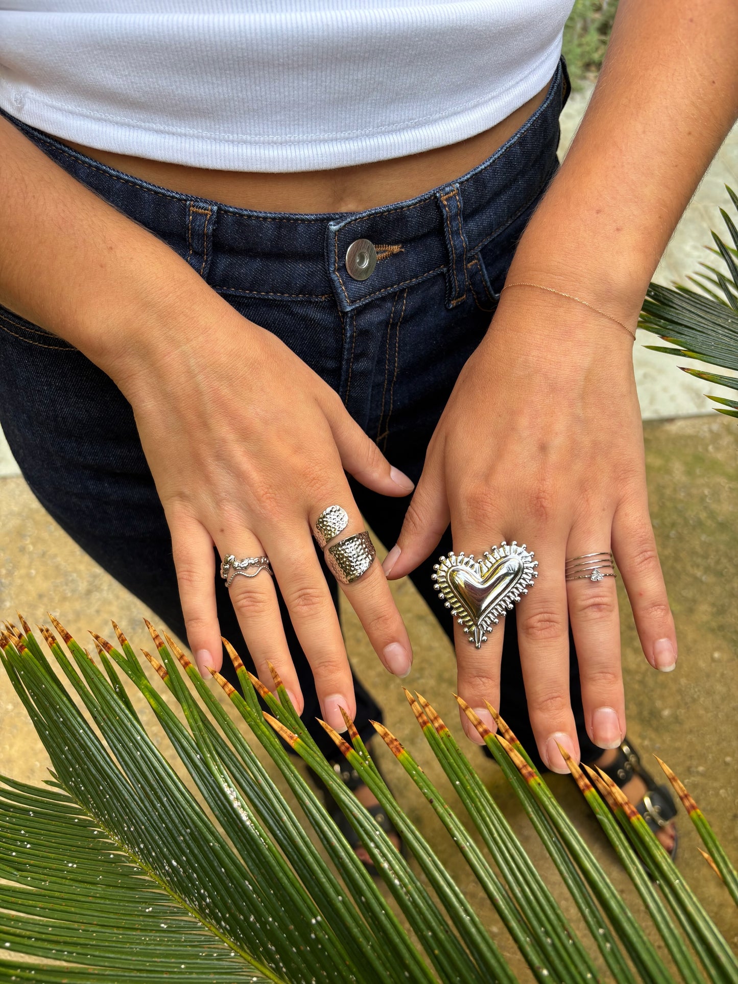 Bague ajustable YSABELLA argentée