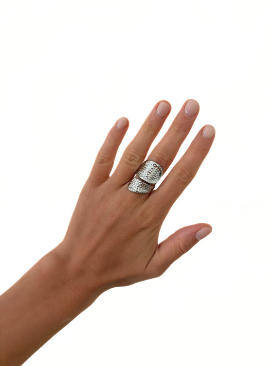 Bague ajustable CROYA argentée