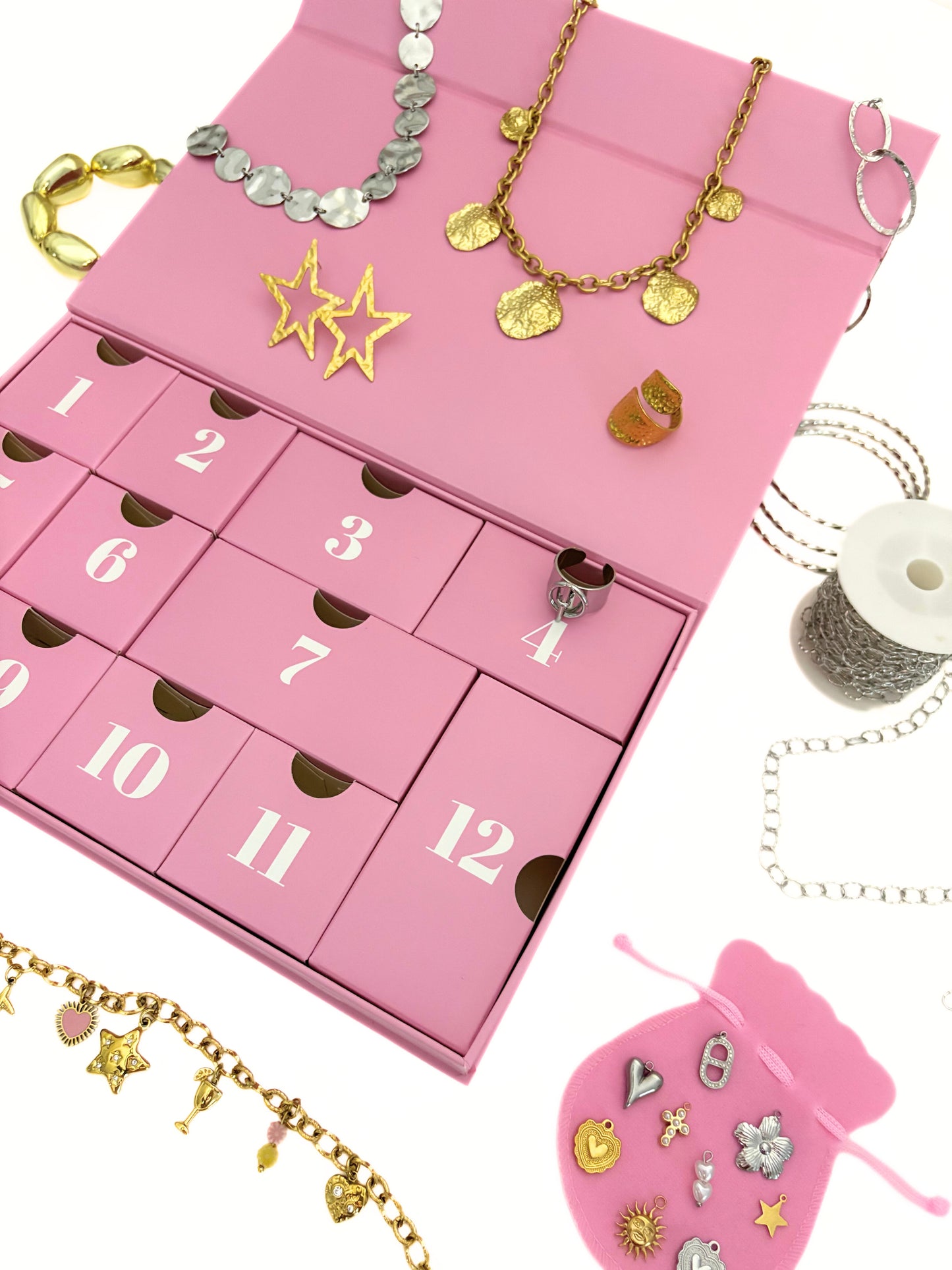 Calendrier de l’avent doré et argenté