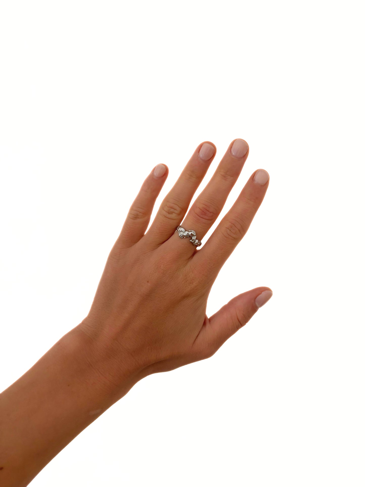 Bague ajustable NEKODA argentée