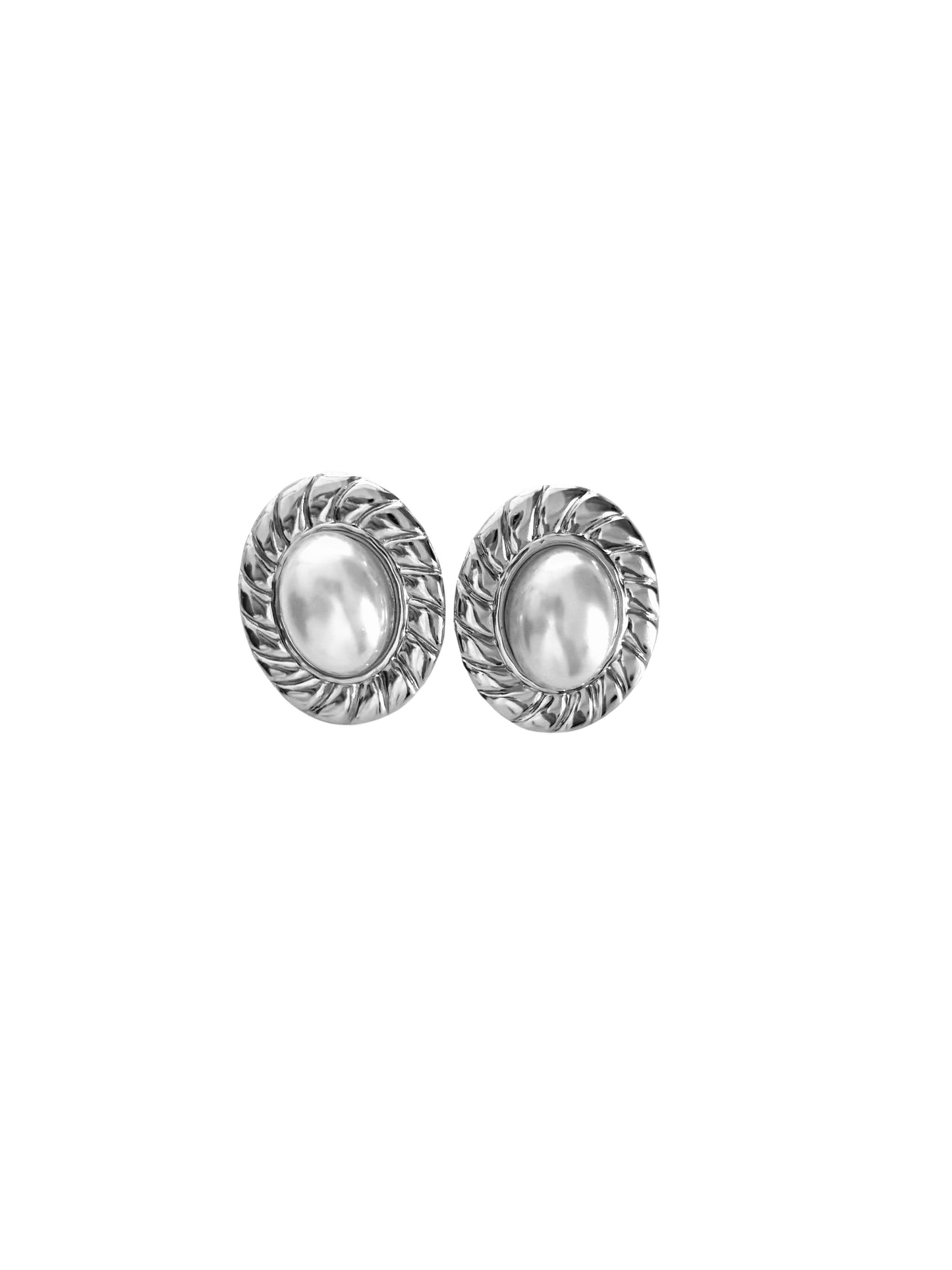 Boucles PEARL argentées