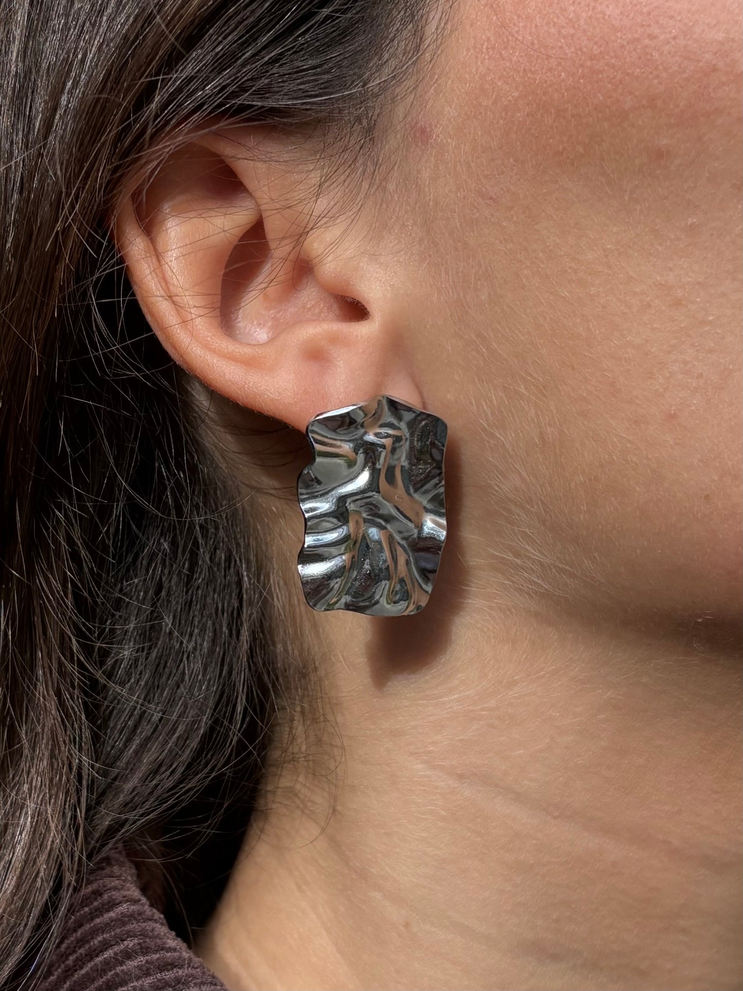 Boucles POLÉNA argentées