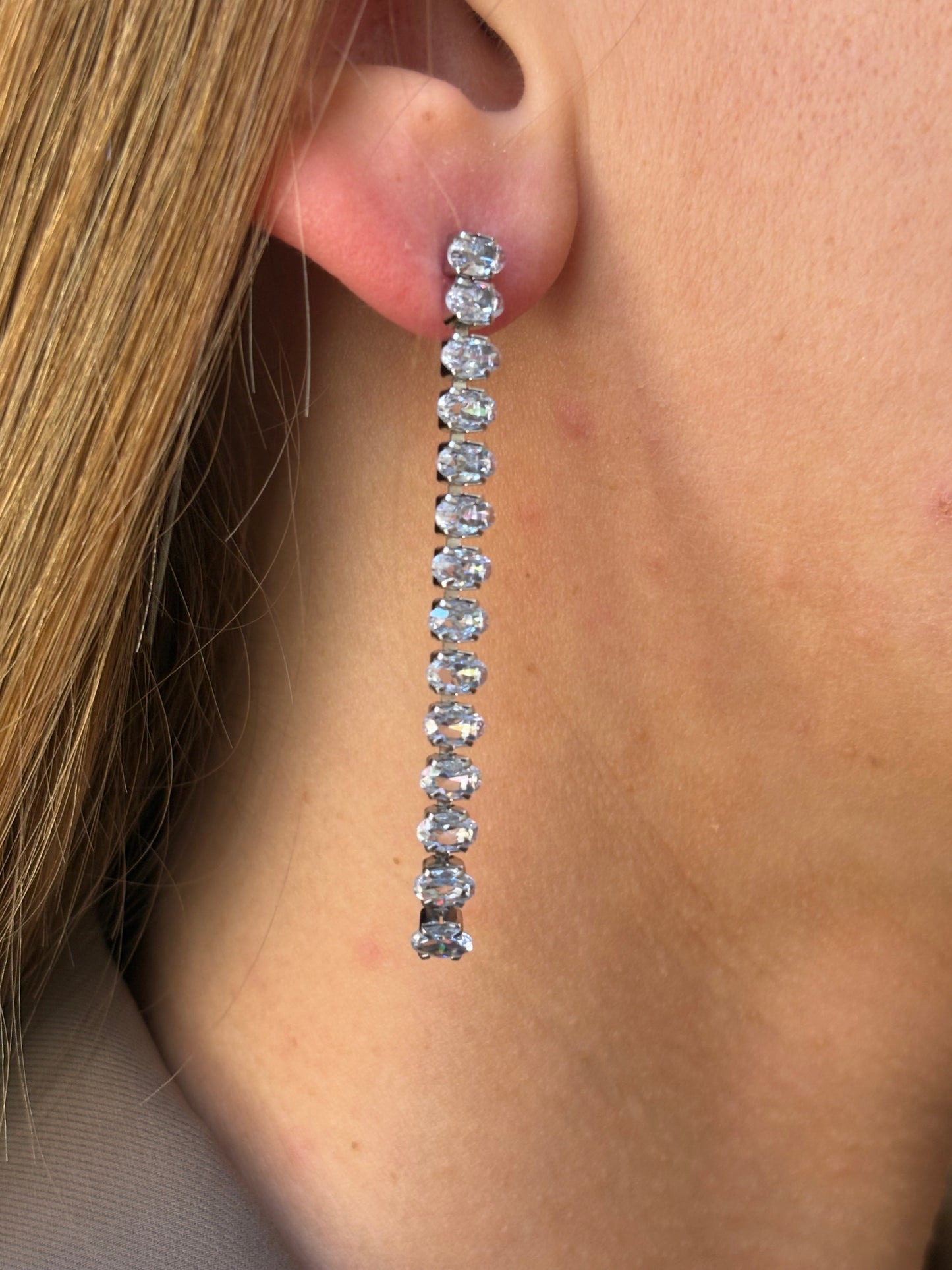 Boucles STRASS argentées