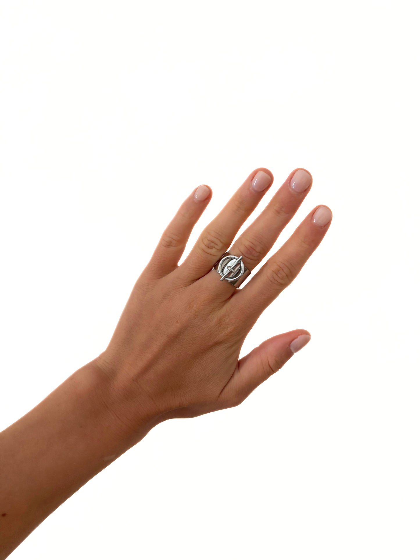 Bague ajustable ANCRE argentée